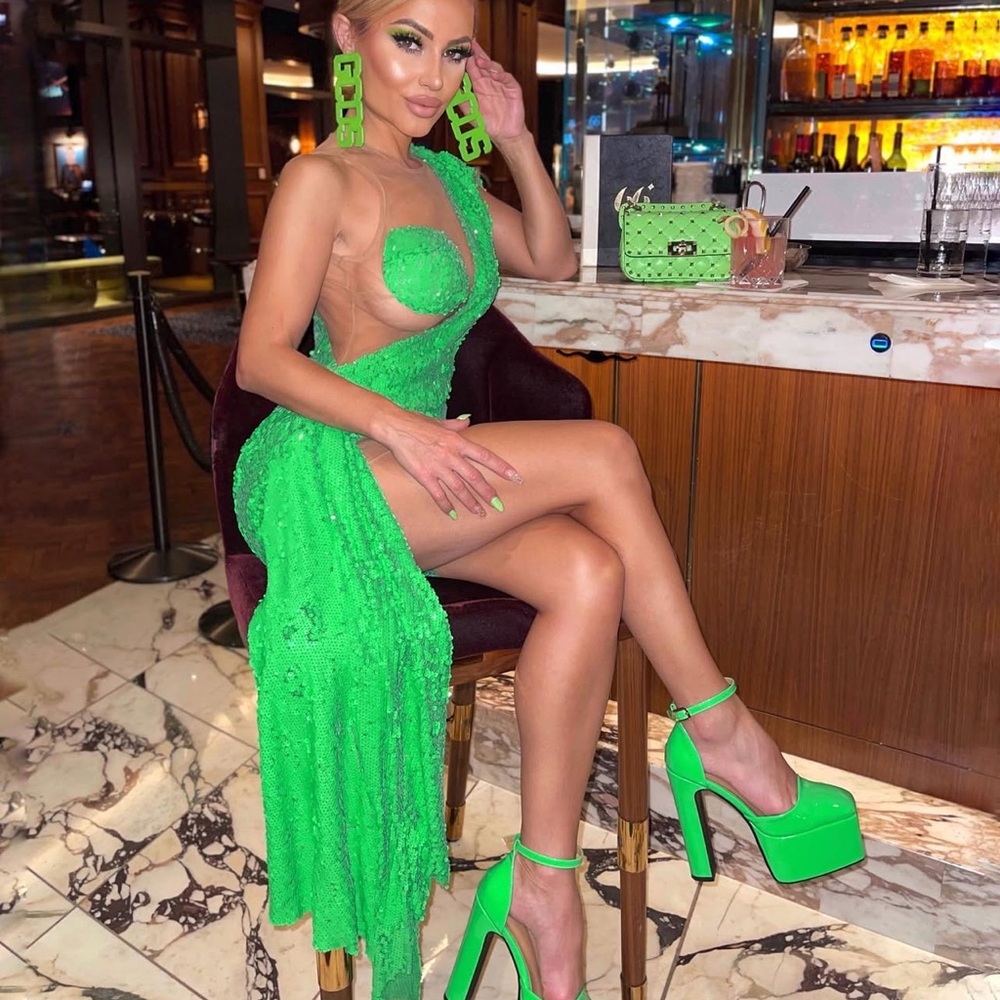 Vibrant Green Sequin Dress